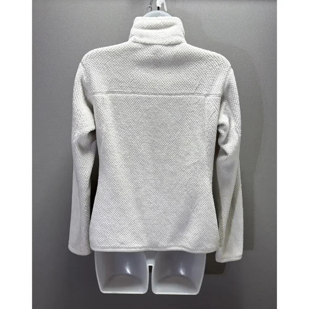 Patagonia Jacket Women Small White Re-Tool Snap-T Pullover Fleece Spot